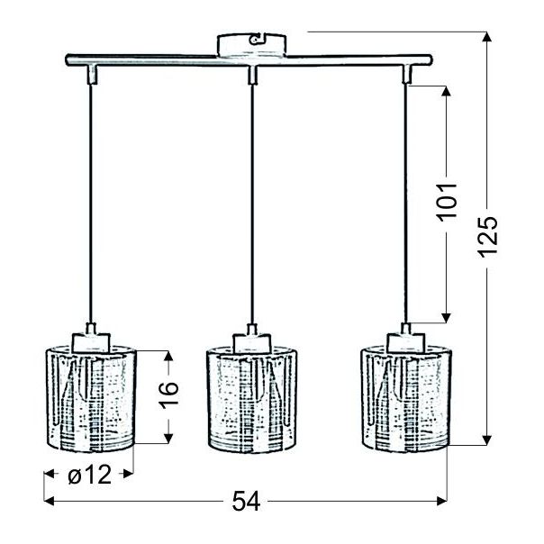 Cox Viseća Lampa 3x60W E27 Hrom - 15059