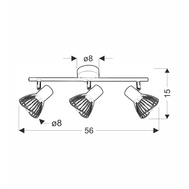 Fly Plafonska Lampa Crna 3 3x40W E14 - 15127