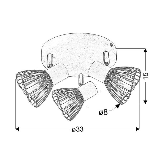 Fly Plafonska Lampa Bela Hrom 1 3x40W E14 - 15123
