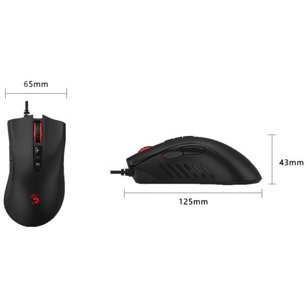 A4 TECH A4-ES5 A4Tech Bloody Gejmerski opt. mis, 1000Hz/1000-3200Dpi, Black USB 125mm - 45859-1