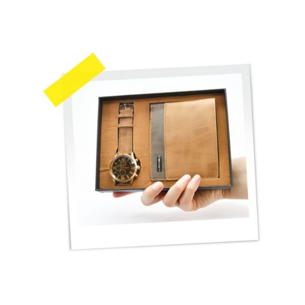 MOJA KNJIŽARA SET MUŠKI OP24416 sat sa novčanikom braon WY - 5927