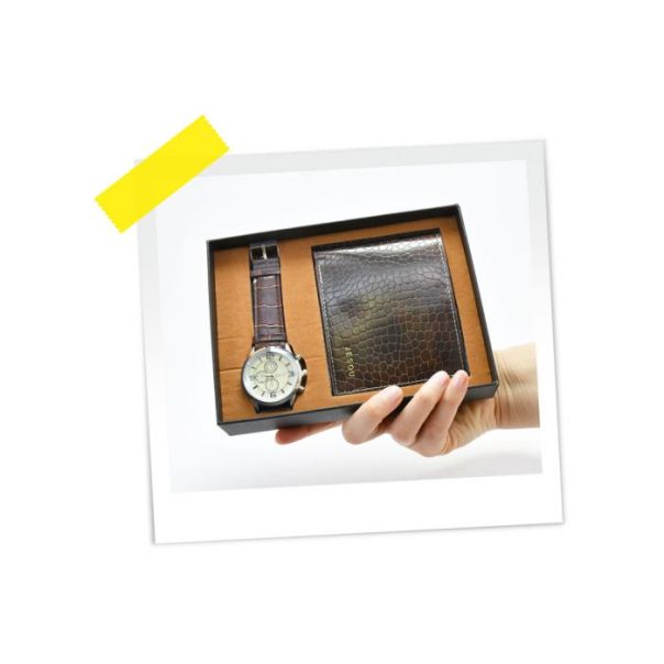 MOJA KNJIŽARA SET MUŠKI OP24417 sat sa novčanikom braon WY - 5928