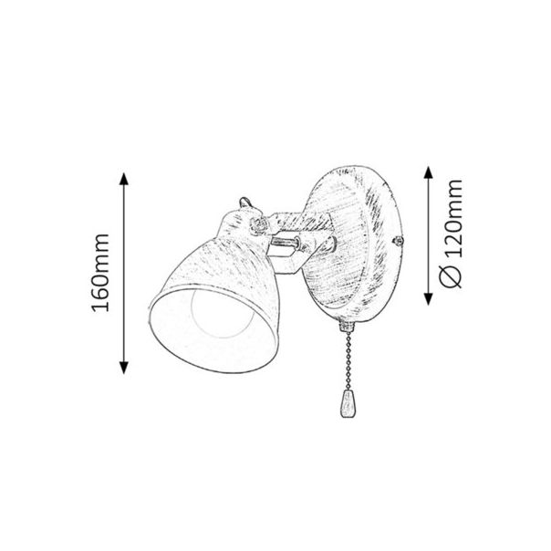 Rabalux Spot rasveta Vivienne E14 1x MAX 15W antik bela (5966) - 5966