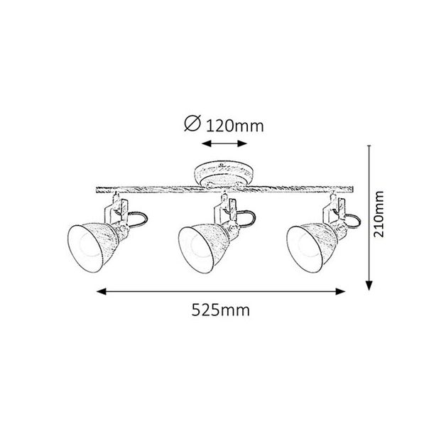 Rabalux Spot rasveta Vivienne E14 3x MAX 40W antik bela (5968) - 5968