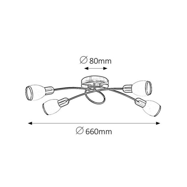 Rabalux Plafonjera Elite E14 4x MAX 40W bronzana (5973) - 5973