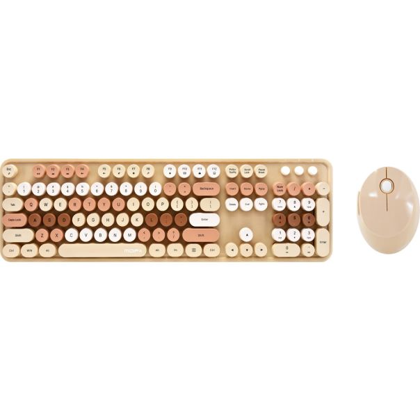 Moja Knjižara TASTATURA I MIŠ BEŽIČNI SET OP24505 ljubičasta plava crna zelena bež roze - 5988-1-1