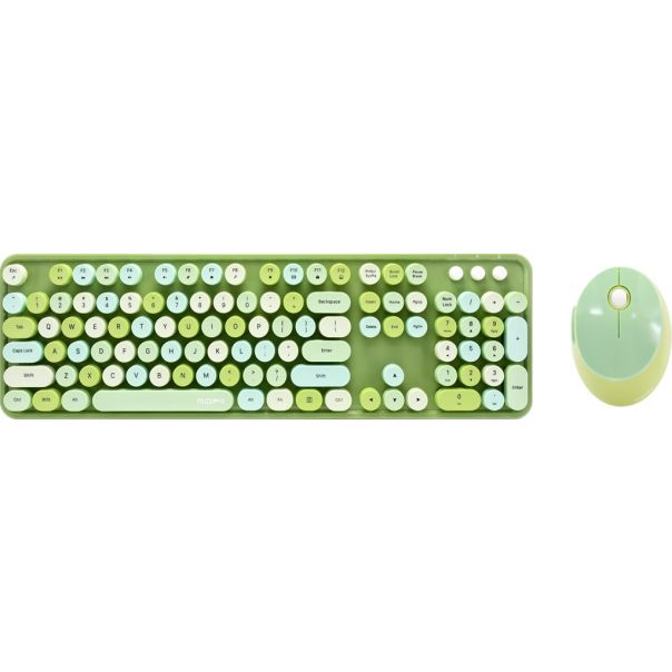 Moja Knjižara TASTATURA I MIŠ BEŽIČNI SET OP24505 ljubičasta plava crna zelena bež roze - 5988-1-1