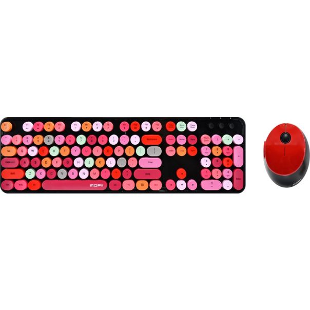 Moja Knjižara TASTATURA I MIŠ BEŽIČNI SET OP24505 ljubičasta plava crna zelena bež roze - 5988-1-1