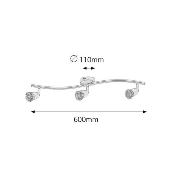 Rabalux Spot rasveta Norman GU10 3x MAX 50W brušeni hrom (5993) - 5993