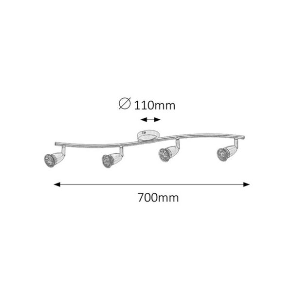 Rabalux Spot rasveta Norman GU10 4x MAX 50W brušeni hrom (5994) - 5994