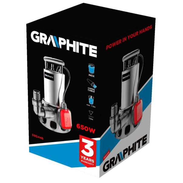 GRAPHITE Potapajuća pumpa 650W Inox - 59G446