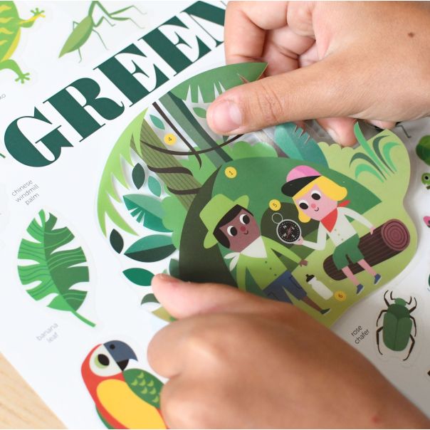POPPIK Edukativni poster s nalepnicama Mini otkrića: Zelena boja - MIN009