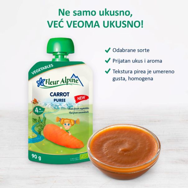 Fleur Alpine organski pire sa šargarepom 4+, 90gr - 000397