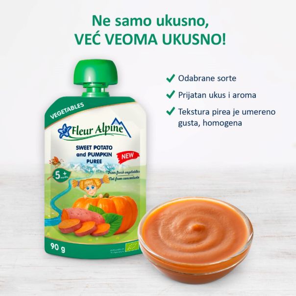 Fleur Alpine organski pire sa slatkim krompirom i bundevom 5+, 90gr - 000400