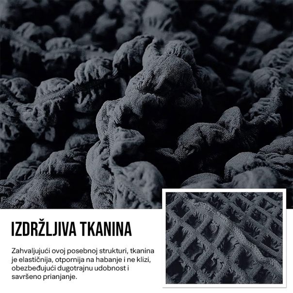 Retro Pokrivač za dvosede i kauče od 145cm do 185cm, sive boje - 1203-GRY