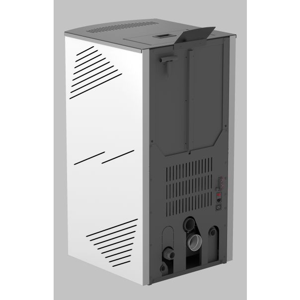 MARELI Kamin na pelet ONYX FULL GLASS 30 (4kW + 26kW) bela - EP3013721