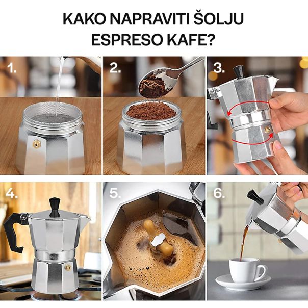 Homemates Džezva za pripremu Esspreso i Moka kafe 300ml - R0265