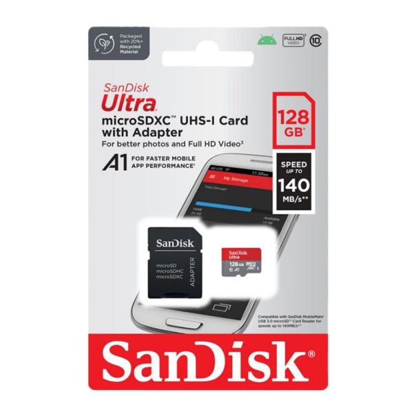 SANDISK Micro SDXC 128GB Ultra, SDSQUAB-128G-GN6MA sa adapterom - 0001289171