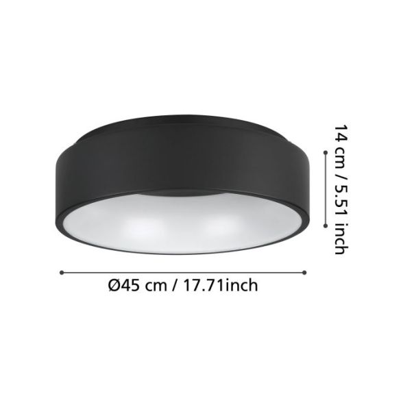 EGLO Plafonjera Marghera 2 LED 25,5W 3000K, toplo bela - 390049