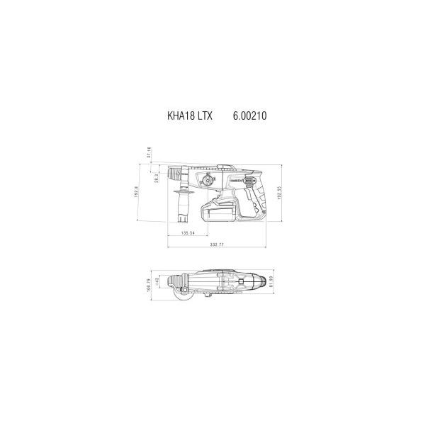 METABO Akumulatorski pneumatski čekić KHA 18 LTX, SDS plus - 600210500