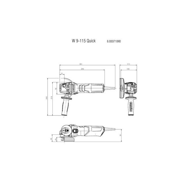 METABO Ugaona brusilica  W 9-115 Quick; Marathon Motor 900W; 115mm - 600371000