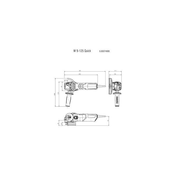 METABO Ugaona brusilica W 9-125Quick; Marathon Motor 900W; 125mm - 600374000