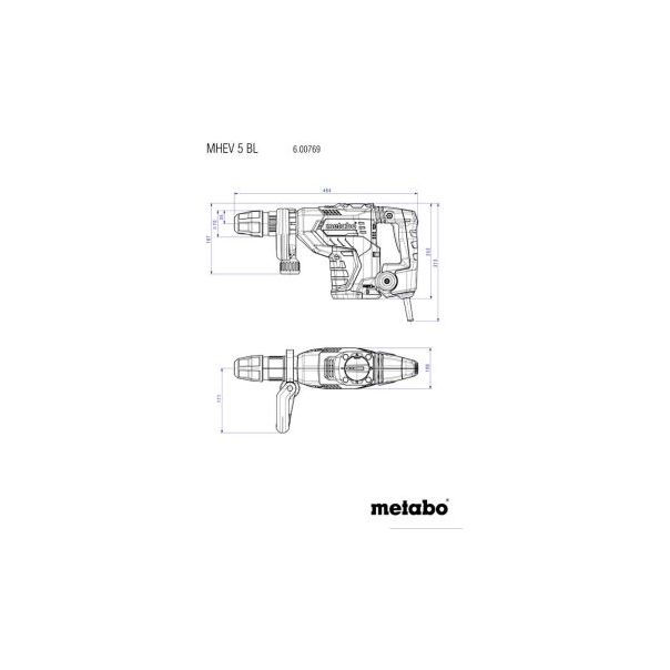 METABO Štemarica MHEV 5 BL, 1150W, SDS max (bez četkica) - 600769500