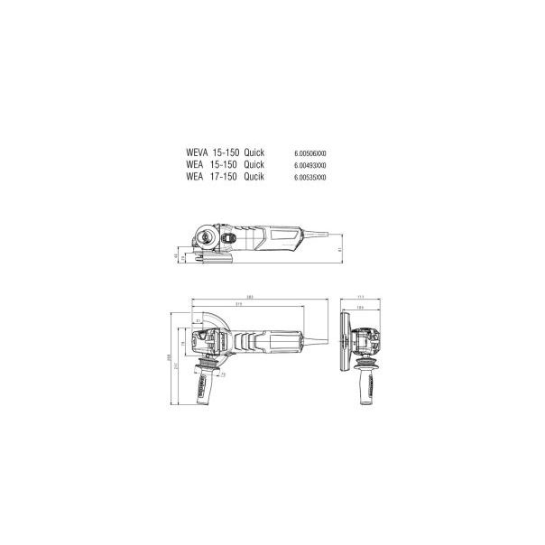 METABO Ugaona brusilica mala  WE 17-150 Quick; 1700W; 150mm - 601074000