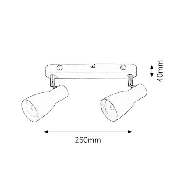 Rabalux Spot rasveta Ebony E27 2x MAX 20W bela (6027) - 6027-1-1