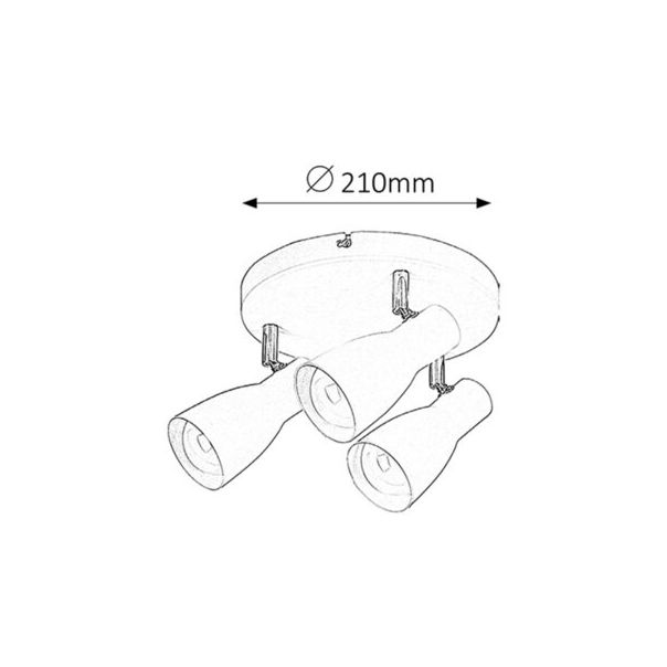 Rabalux Spot rasveta Ebony E27 3x MAX 20W bela (6028) - 6028-1-1
