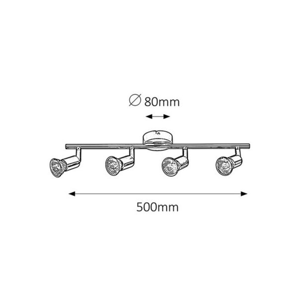 Rabalux Spot rasveta Norton GU10 4x MAX 50W hrom (6047) - 6047-1