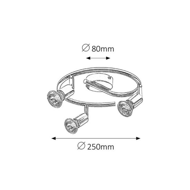 Rabalux Spot rasveta Norton GU10 3x MAX 50W hrom (6048) - 6048