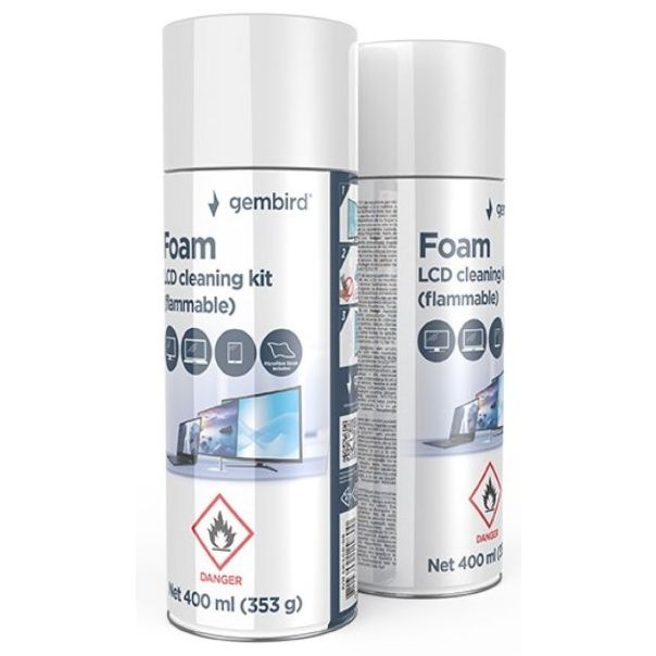 GEMBIRD Pena za čišćenje LCD ekrana 400ml (zapaljiva) CK-LCD-08 - 46116