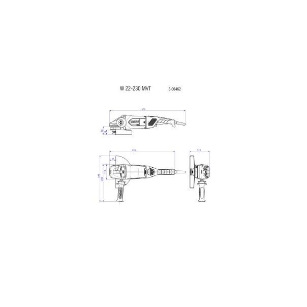 METABO Ugaona brusilica velika  W 22-230 MVT; 2.200W; 230mm - 606462000