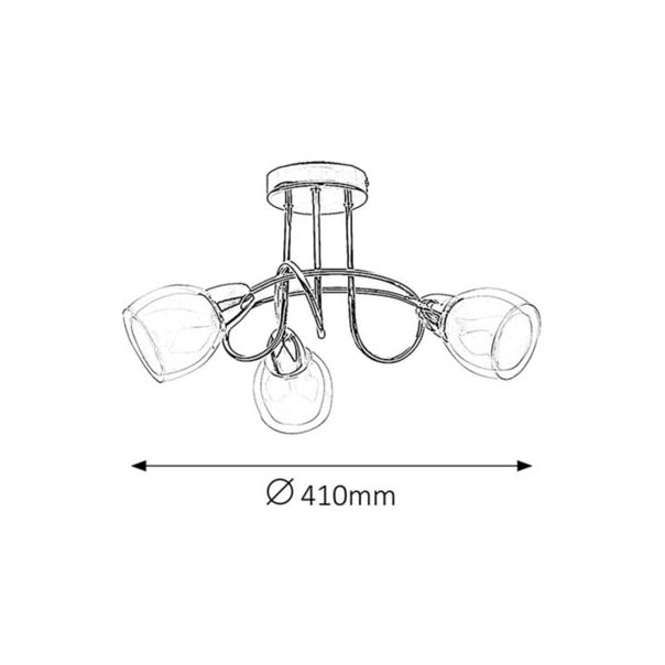 Rabalux Plafonjera Dave E14 3x MAX 40W hrom (6081) - 6081