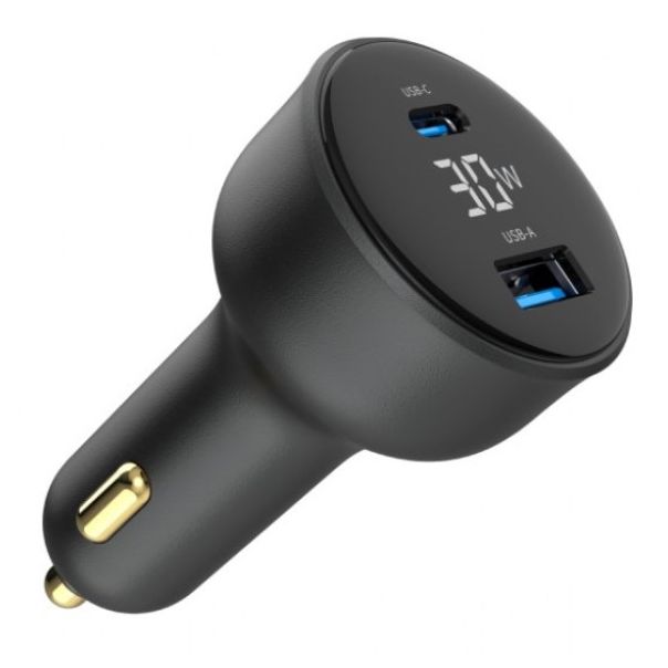 GEMBIRD Brzi auto punjač 2-port USB Type-C TA-UC-AC2PD30LCD-CAR-01, 30W, crna - 46192