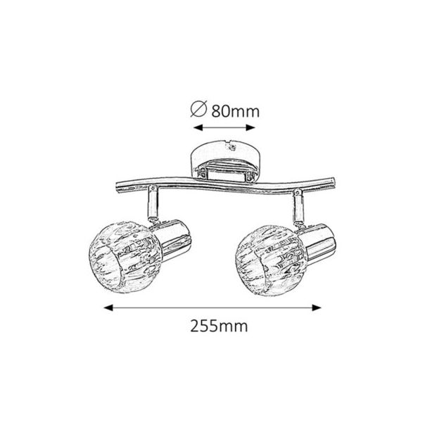 Rabalux Spot rasveta Lauren E14 2x MAX 40W hrom (6092) - 6092-1