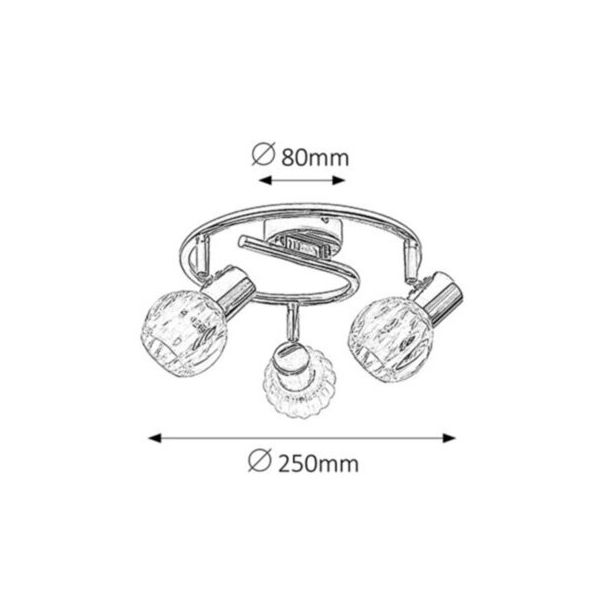 Rabalux Spot rasveta Lauren E14 3x MAX 40W hrom (6093) - 6093