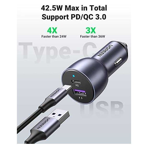 UGREEN Auto Punjač CD213 ALU kućište PD 42.5W - 60980