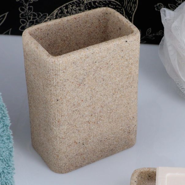 TENDANCE Čaša za četkice za zube, sand effect bež - 61141104