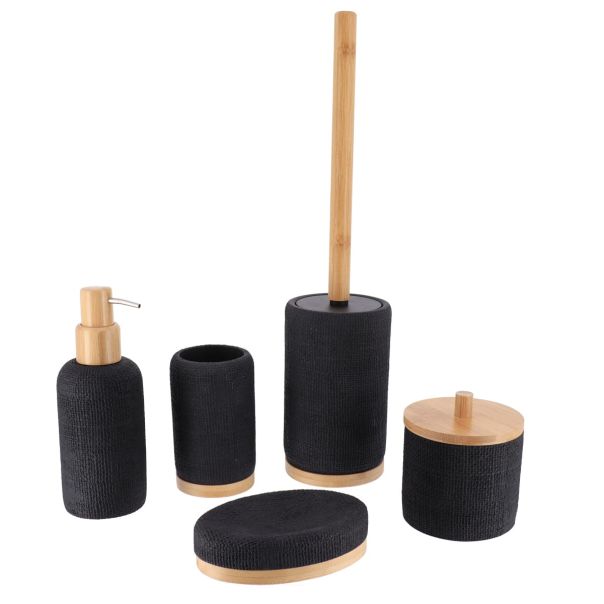 TENDANCE Čaša za četkice za zube Mesh, crna/bambus - 61161103