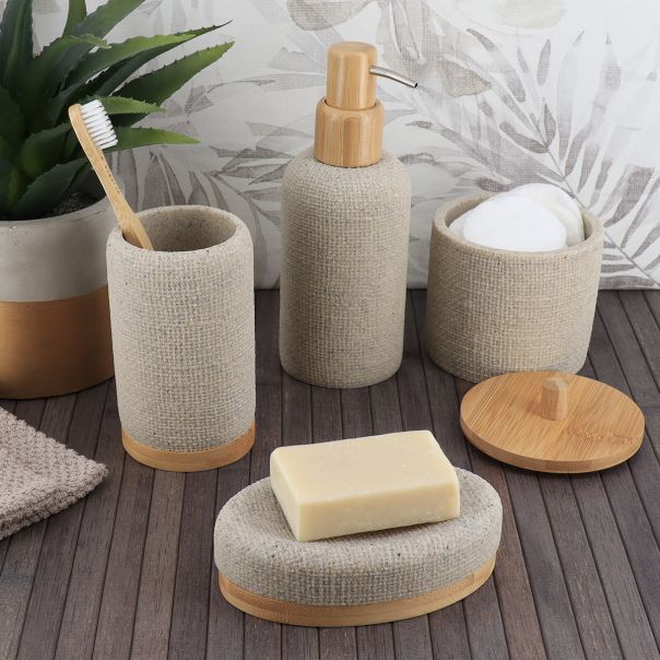TENDANCE Čaša za četkice za zube Mesh, natural/bambus - 61161104