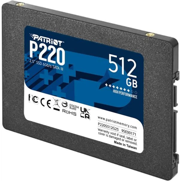 Patriot SSD 2.5 SATA3 512GB P220 550MBs/500MBs P220S512G25 - P220S512G25