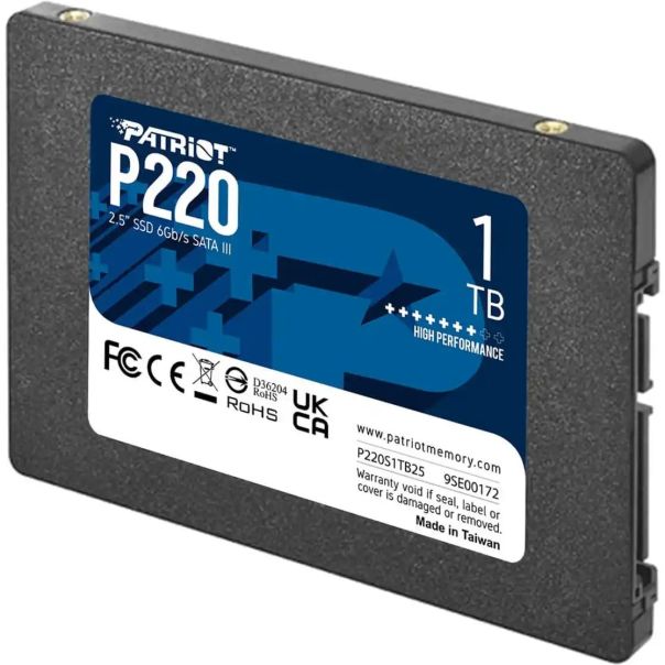 Patriot SSD 2.5 SATA3 1TB P220 550MBs/500MBs P220S1TB25 - P220S1TB25
