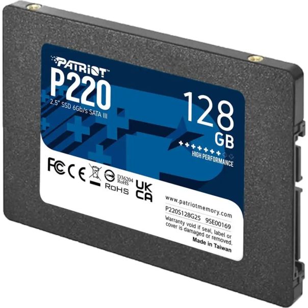 SSD 2.5 SATA3 128GB Patriot P220 550MBs/480MBs P220S128G25 - P220S128G25