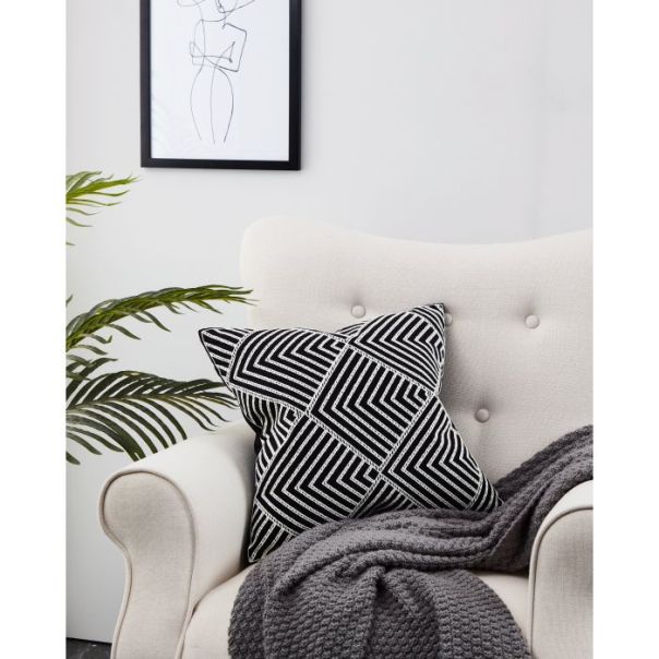 EGLO Dekorativni jastuk 45x45cm, crna/bela - 420005
