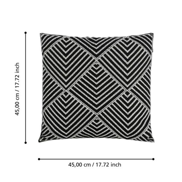 EGLO Dekorativni jastuk 45x45cm, crna/bela - 420005