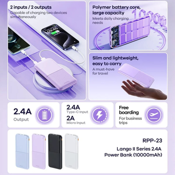 Power Bank REMAX Lango II Series RPP-23 2.4A 10000 mah beli - 616797