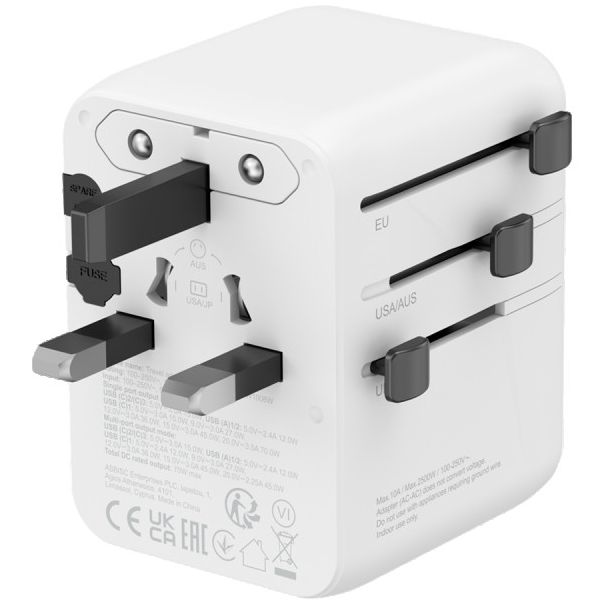 CANYON Travel Adapter OnTour 70W, bela - CNS-TA70W1006W