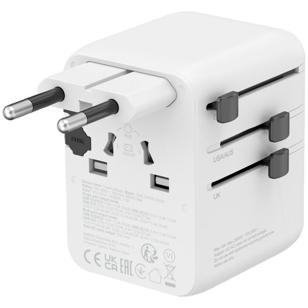 CANYON Travel Adapter OnTour 70W, bela - CNS-TA70W1006W